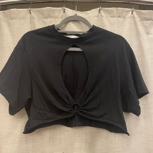 Emma & Sam cropped keyhole T shirt